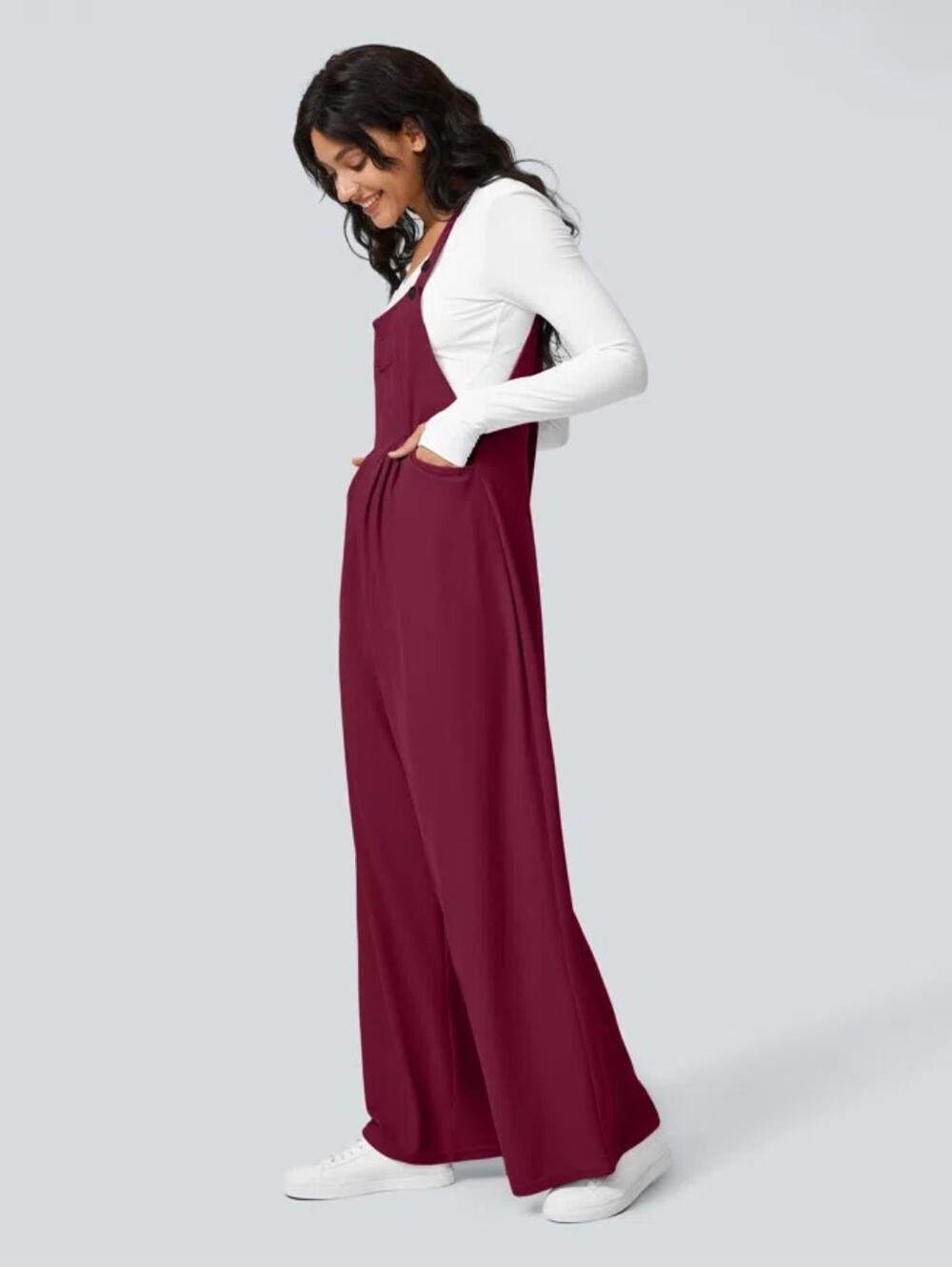 Halara Pockets Waffle Casual Overalls - Picture 4 of 6